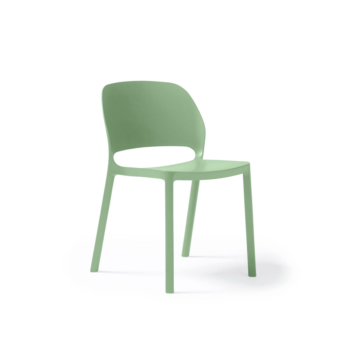 Contra one piece polypropylene chair in green - view 1