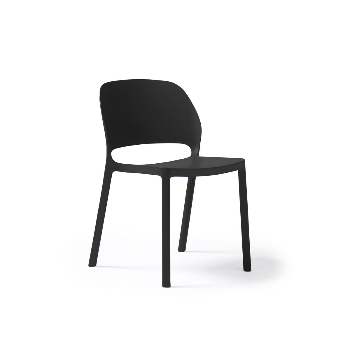 Contra one piece polypropylene chair in black - view 1