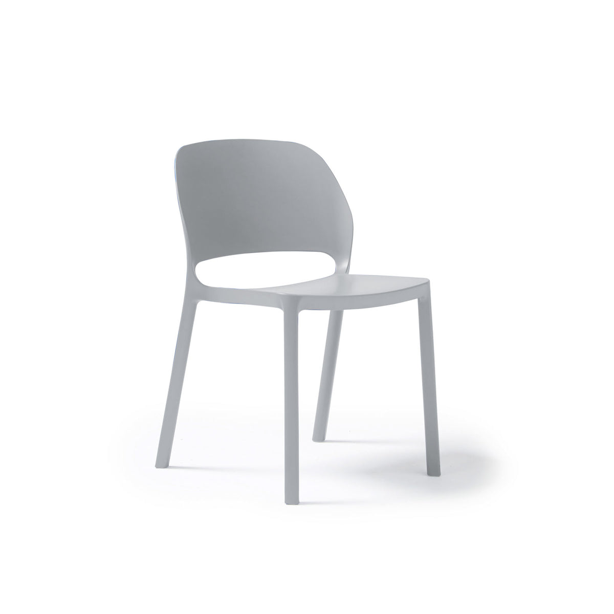 Contra one piece polypropylene chair in pearl grey - view 1