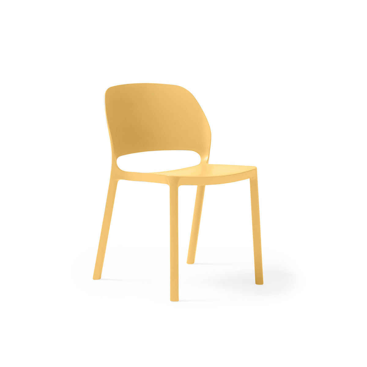 Contra one piece polypropylene chair in yellow - view 1