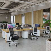 Connex Goal-Post 1200 x 1200 x 725mm Back to Back Desk ( 2 x 1200mm ) - Black Frame / Beech Top - view 2