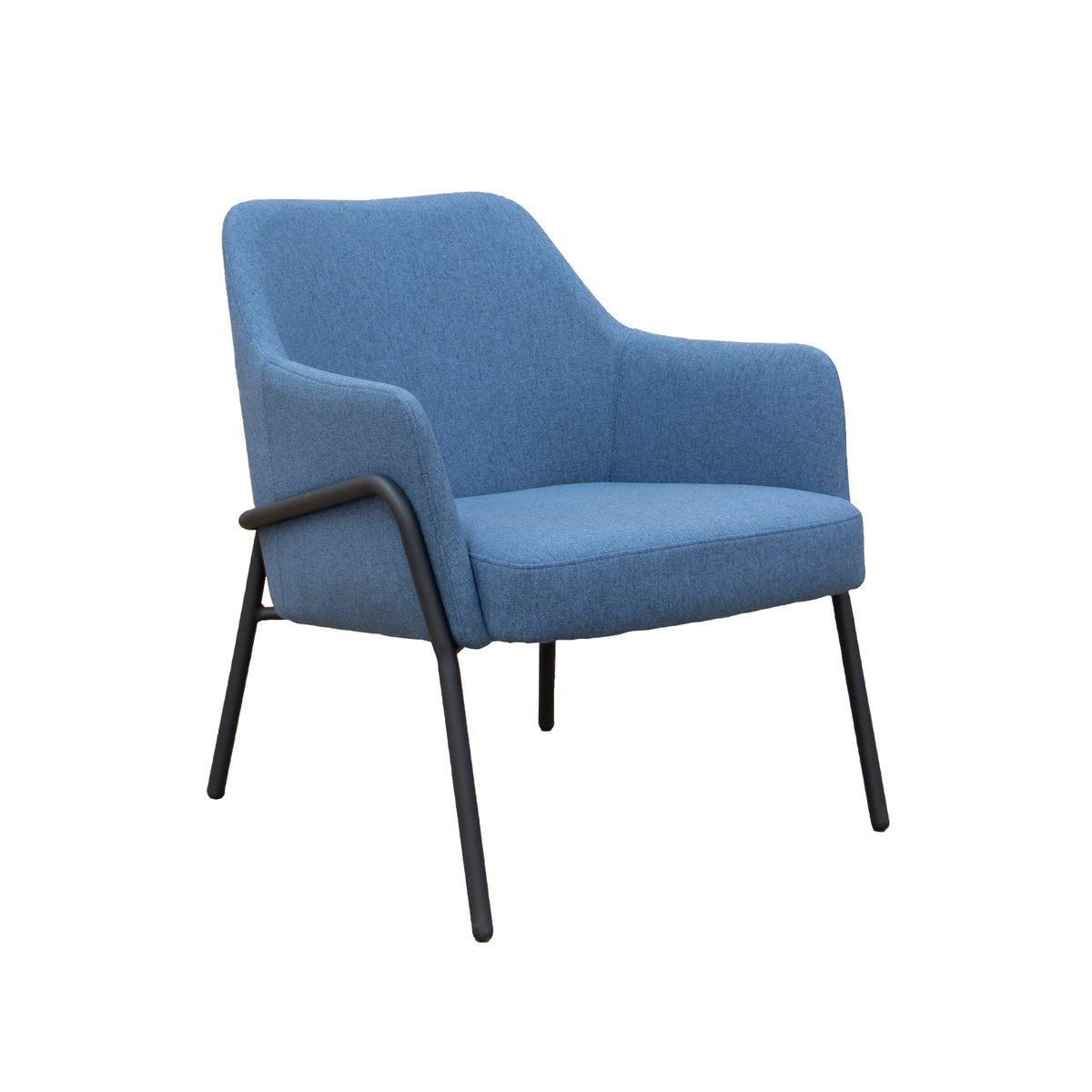 Corby lounge chair with black metal frame - light blue - view 1