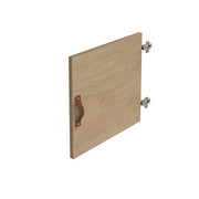 Storage unit insert - cupboard with leather strap handle - oak - view 1