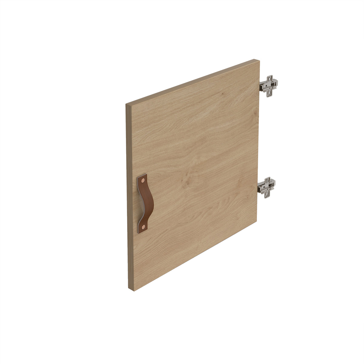 Storage unit insert - cupboard with leather strap handle - oak - view 1