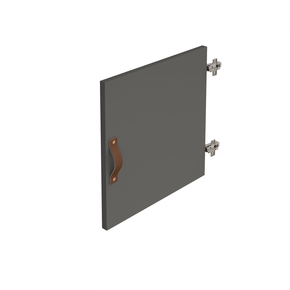 Storage unit insert - cupboard with leather strap handle - grey - view 1