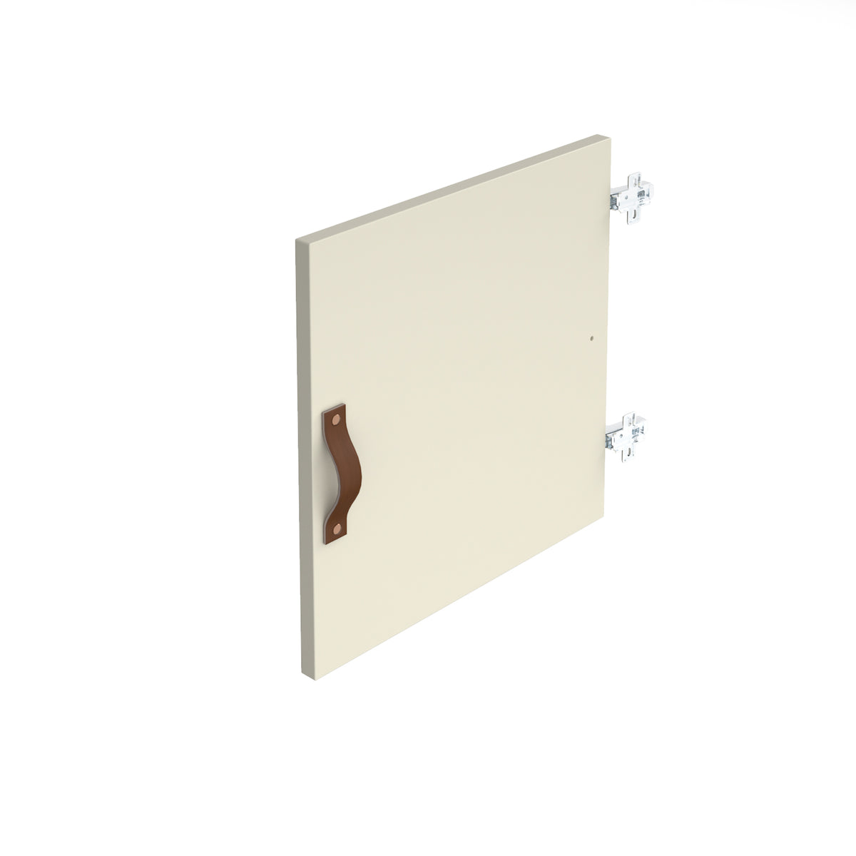 Storage unit insert - cupboard with leather strap handle - white - view 1