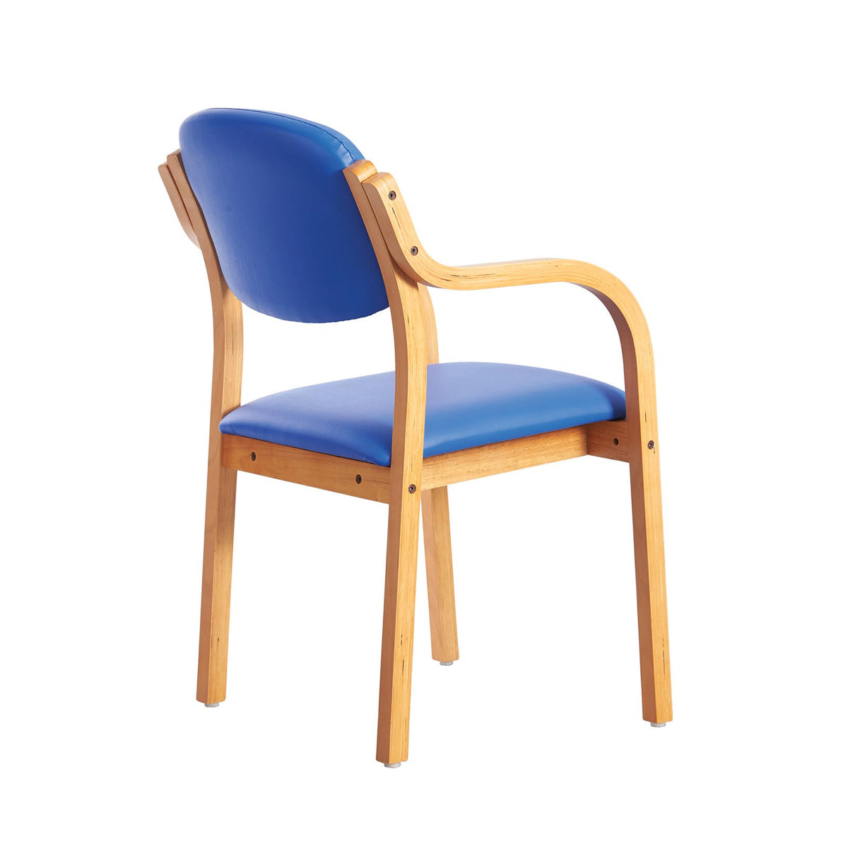 Dart wooden frame stackable chair with fixed arms - made to order - view 2