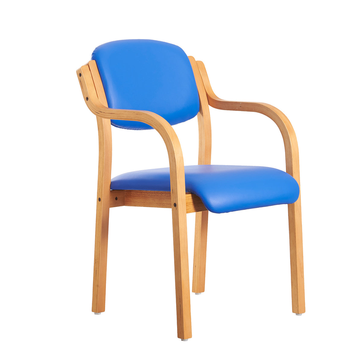 Dart wooden frame stackable chair with fixed arms - made to order - view 1