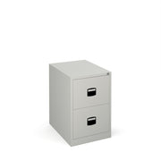 Steel 2 drawer contract filing cabinet 711mm high - goose grey - view 1