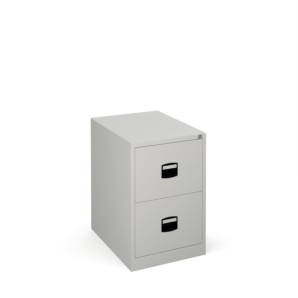 Steel 2 drawer contract filing cabinet 711mm high - goose grey - view 1