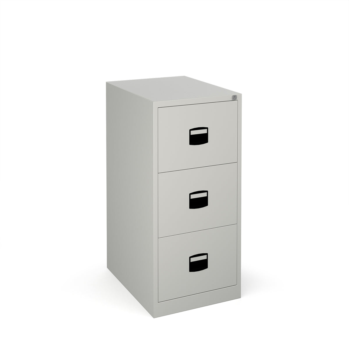 Steel 3 drawer contract filing cabinet 1016mm high - goose grey - view 1