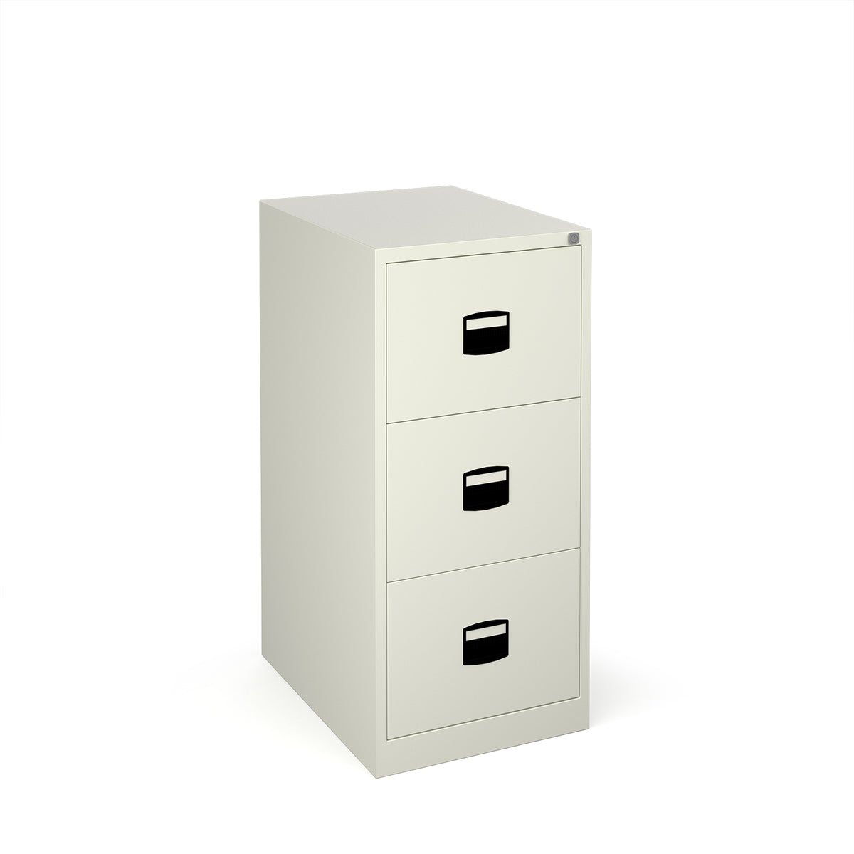 Steel 3 drawer contract filing cabinet 1016mm high - white - view 1