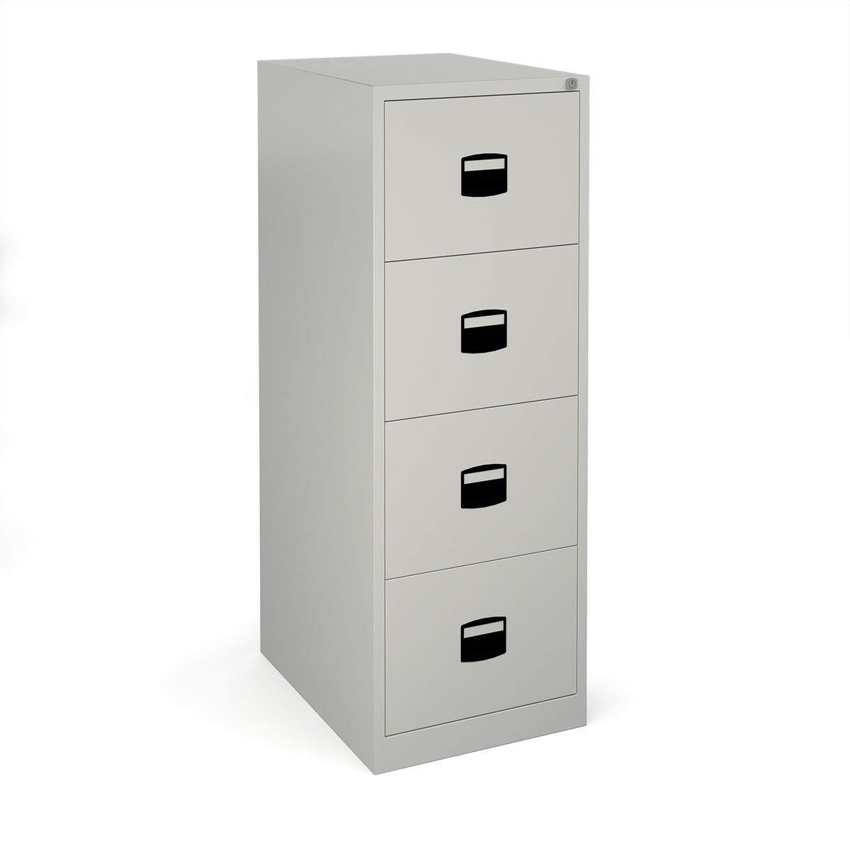 Steel 4 drawer contract filing cabinet 1321mm high - goose grey - view 1