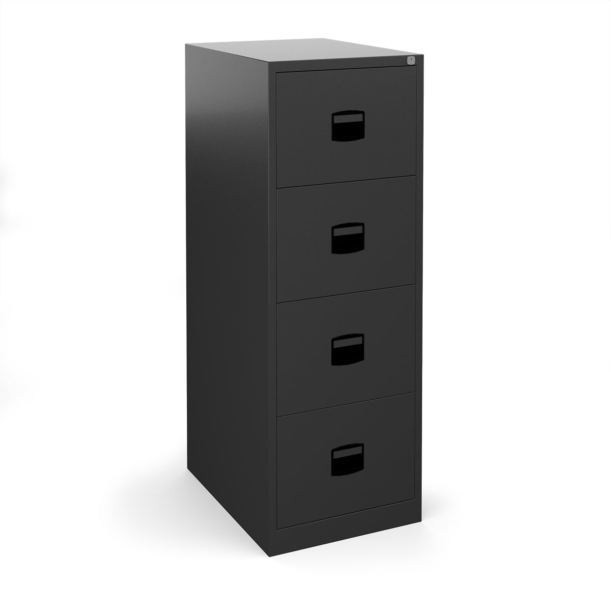 Steel 4 drawer contract filing cabinet 1321mm high - black - view 1