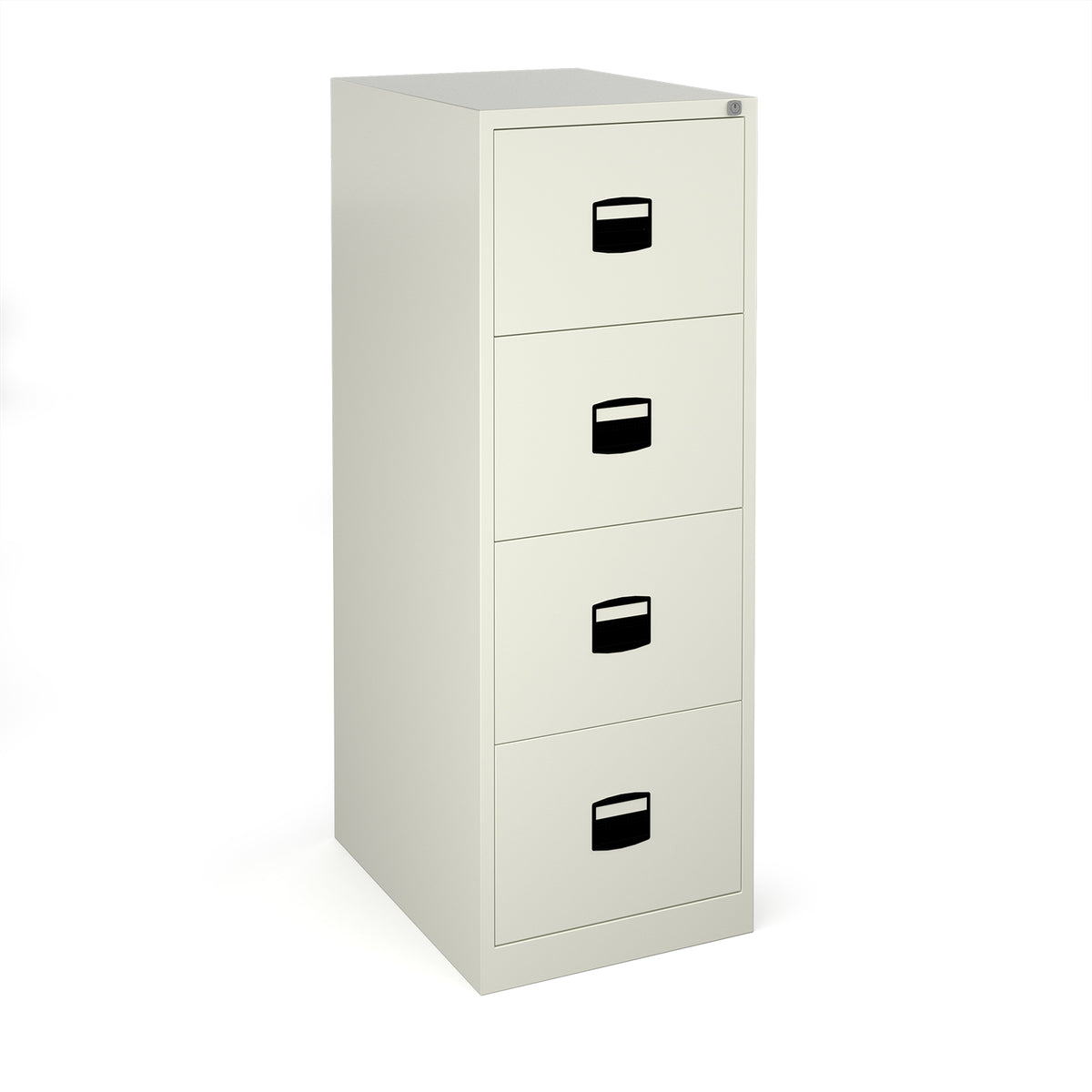 Steel 4 drawer contract filing cabinet 1321mm high - white - view 1
