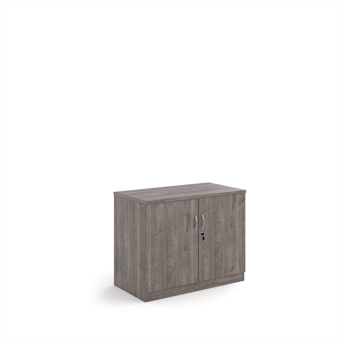 Systems double door cupboard 800mm high - Grey Oak - view 1