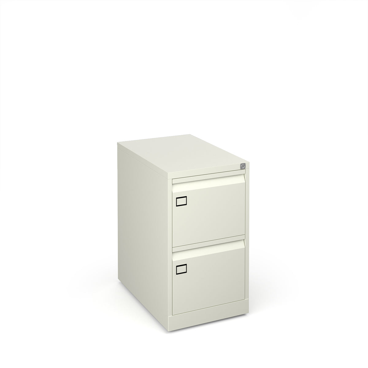 Steel 2 drawer filing cabinet 711mm high - white - view 1