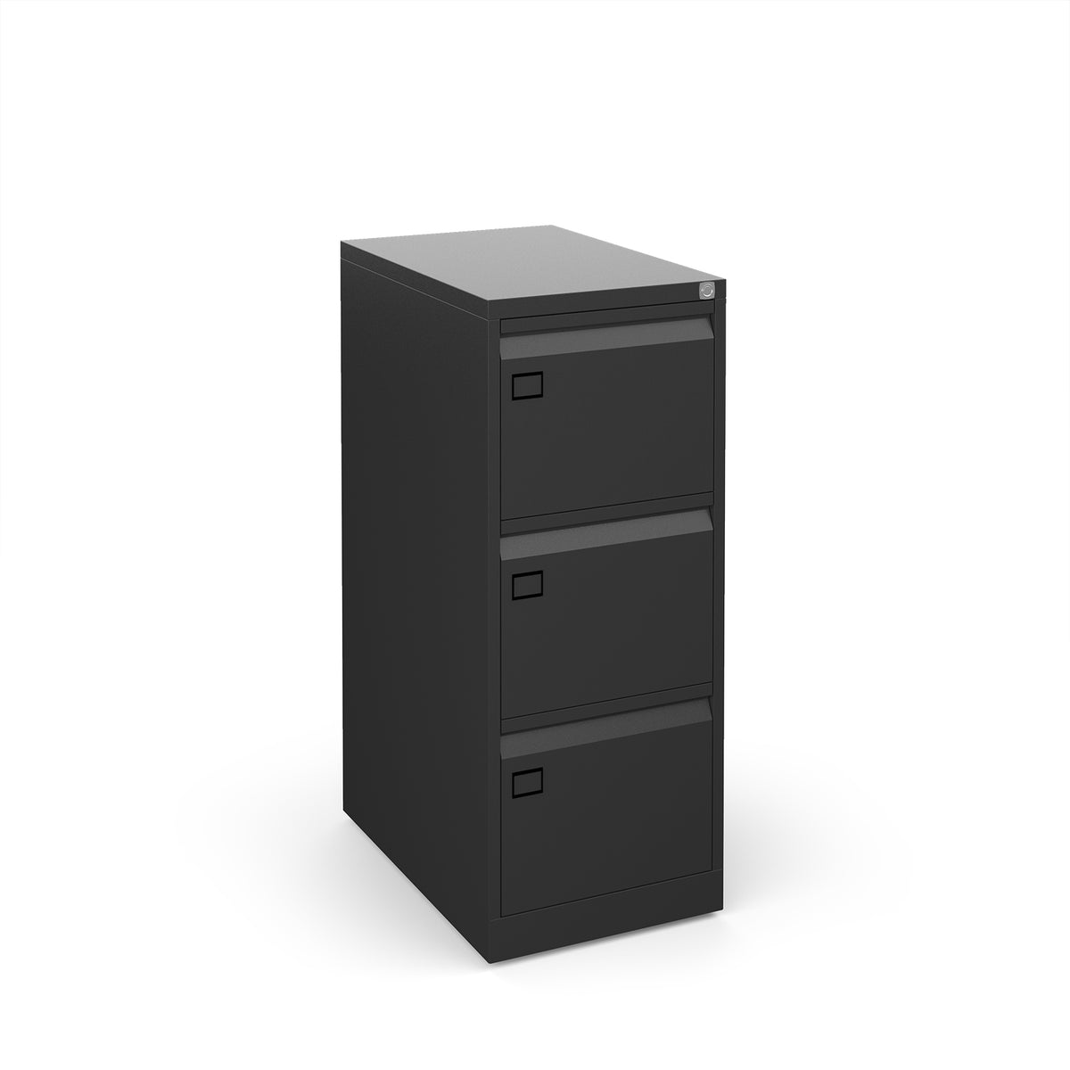Steel 3 drawer filing cabinet 1016mm high - black - view 1