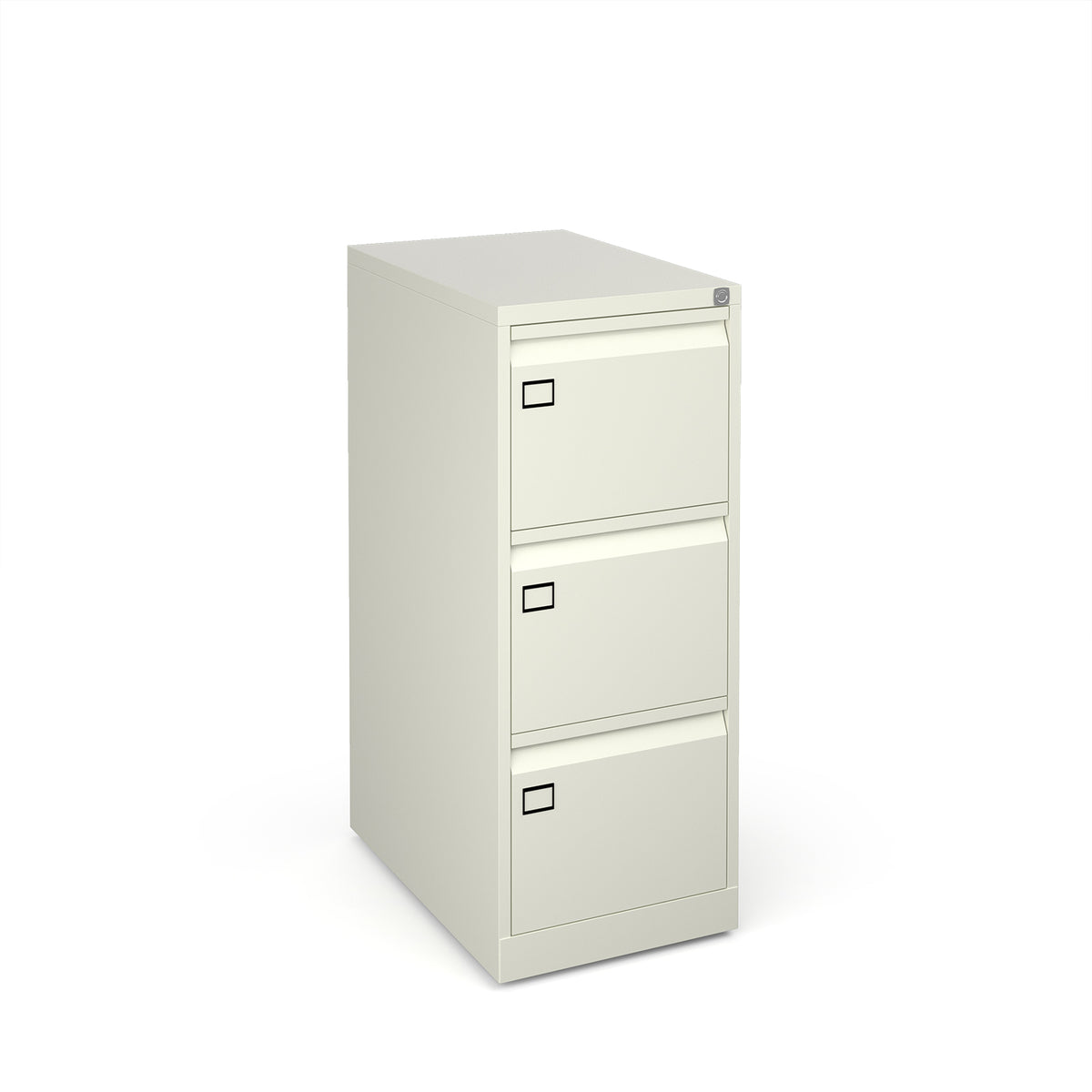 Steel 3 drawer filing cabinet 1016mm high - white - view 1