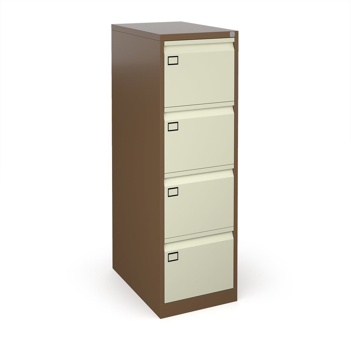 Steel 4 drawer filing cabinet 1321mm high - coffee/cream - view 1