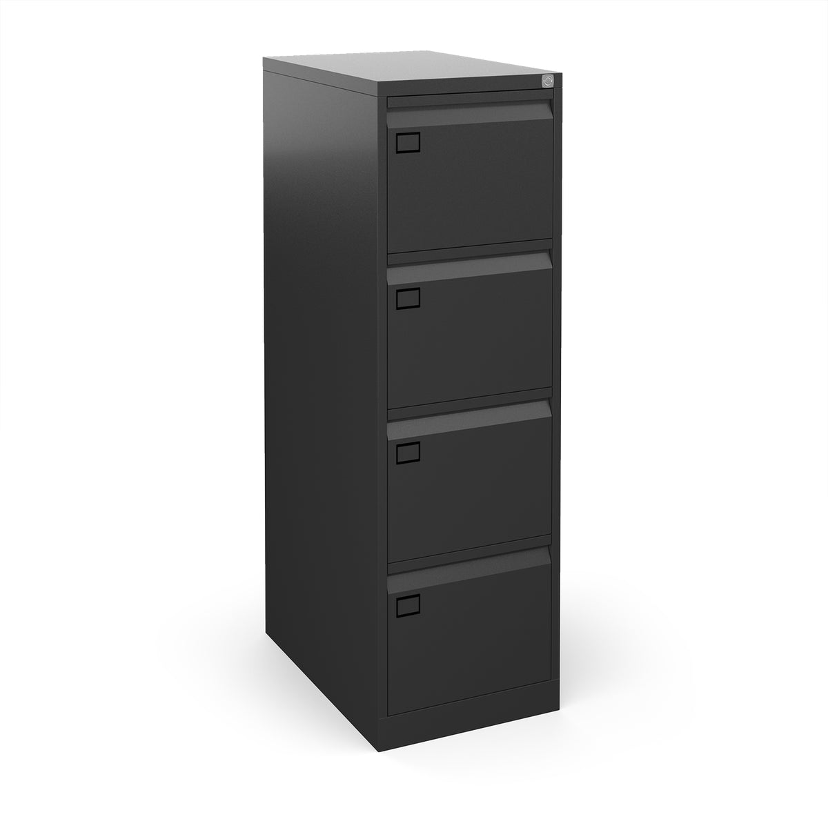 Steel 4 drawer filing cabinet 1321mm high - black - view 1