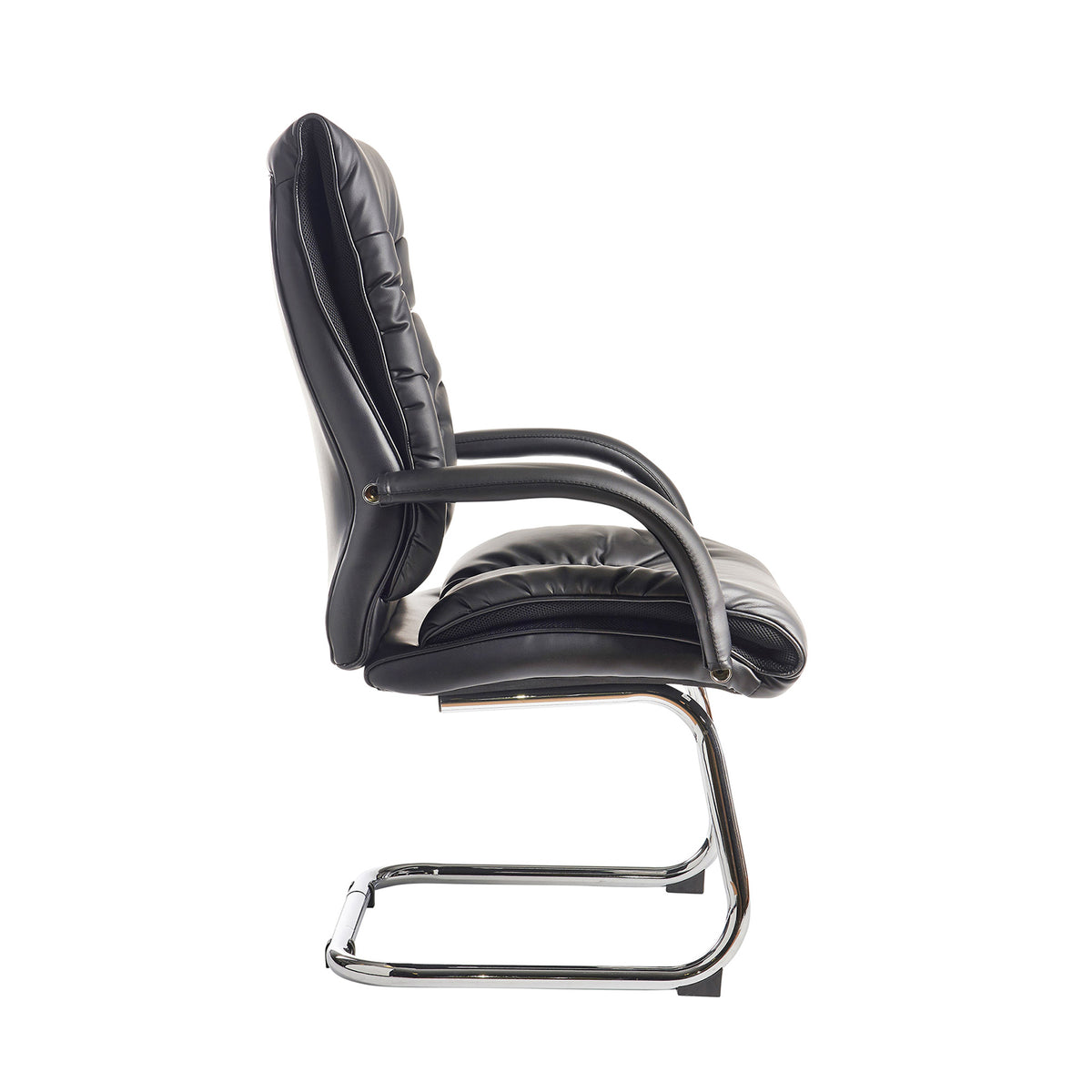 Derby high back visitors chair - black bonded leather - view 2