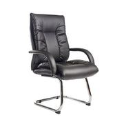 Derby high back visitors chair - black bonded leather - view 1
