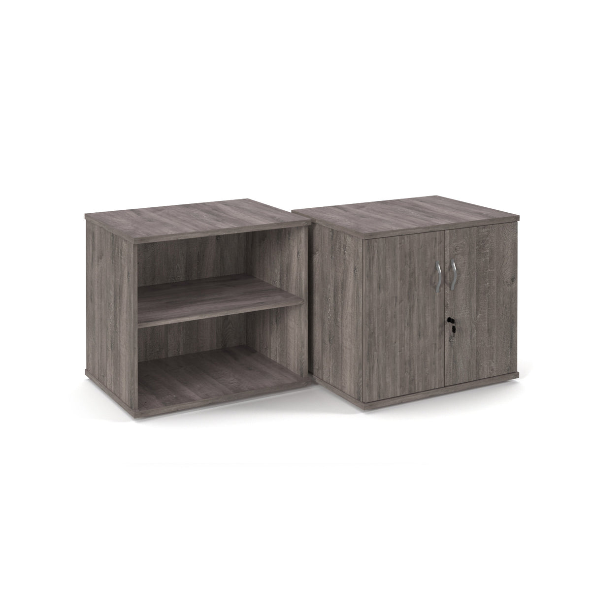 Deluxe desk high bookcase 600mm deep - Grey Oak - view 3