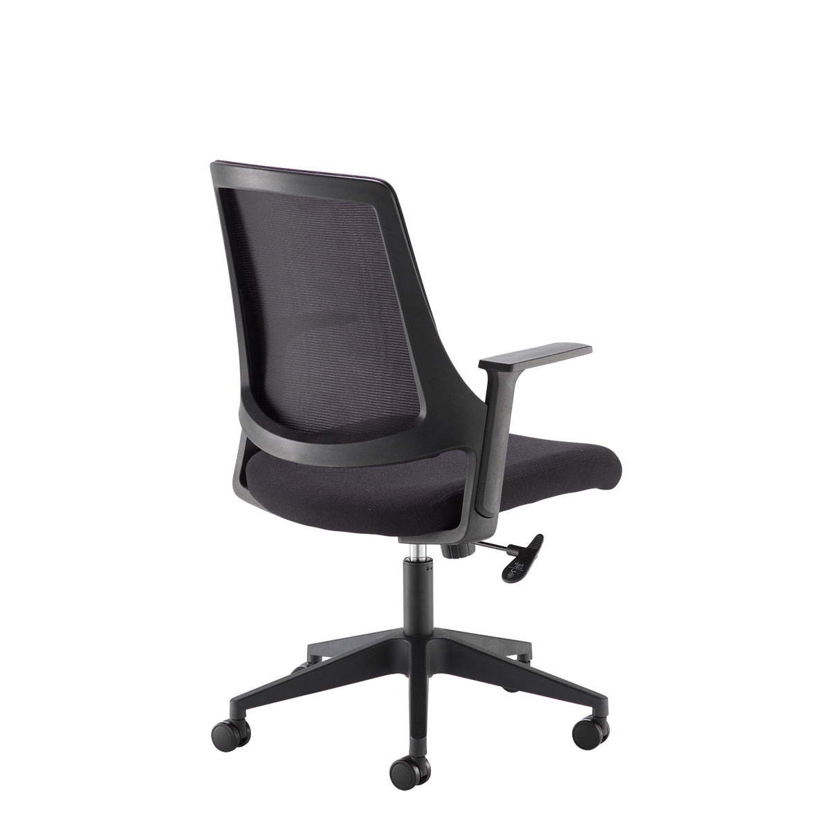 Duffy black mesh back operator chair with black fabric seat and black base - view 3