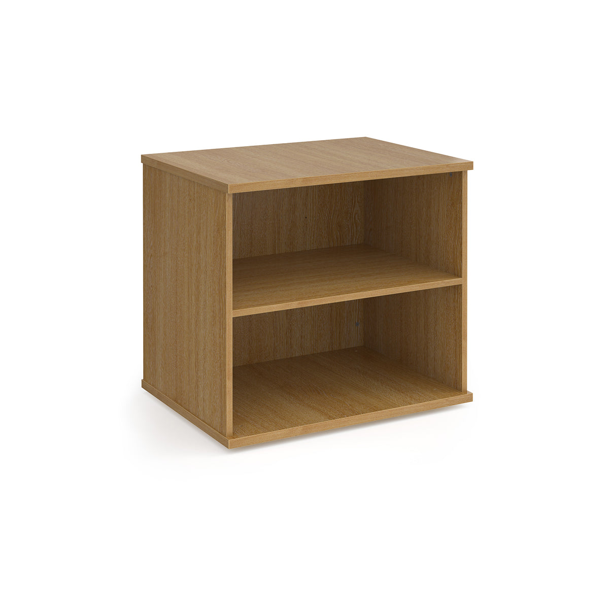 Deluxe desk high bookcase 600mm deep - oak - view 1