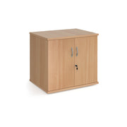 Deluxe double door desk high cupboard 600mm deep - Beech - view 1