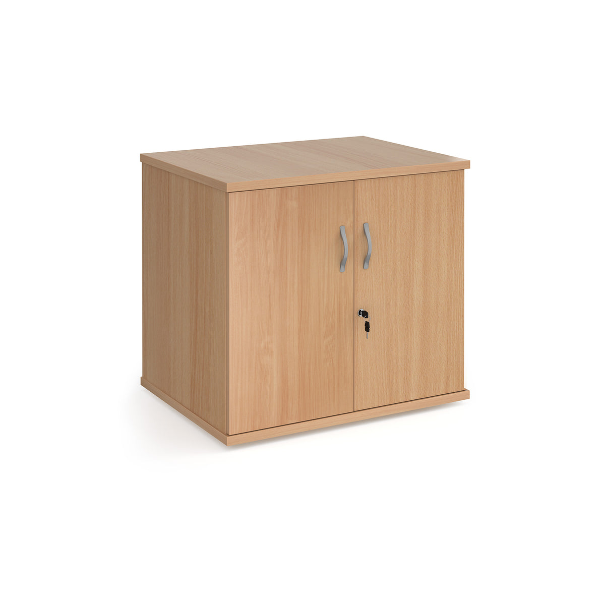 Deluxe double door desk high cupboard 600mm deep - Beech - view 1