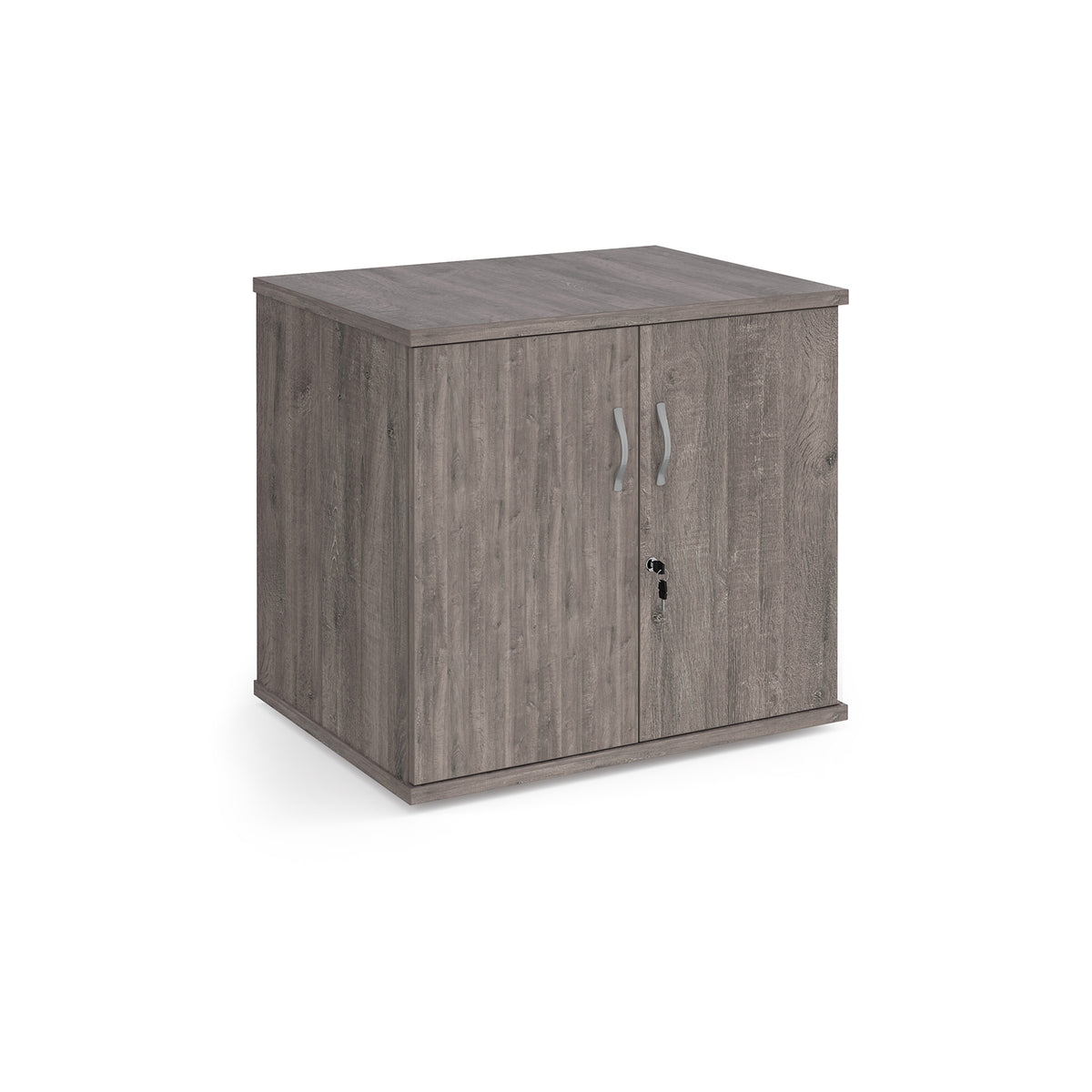 Deluxe double door desk high cupboard 600mm deep - Grey Oak - view 1