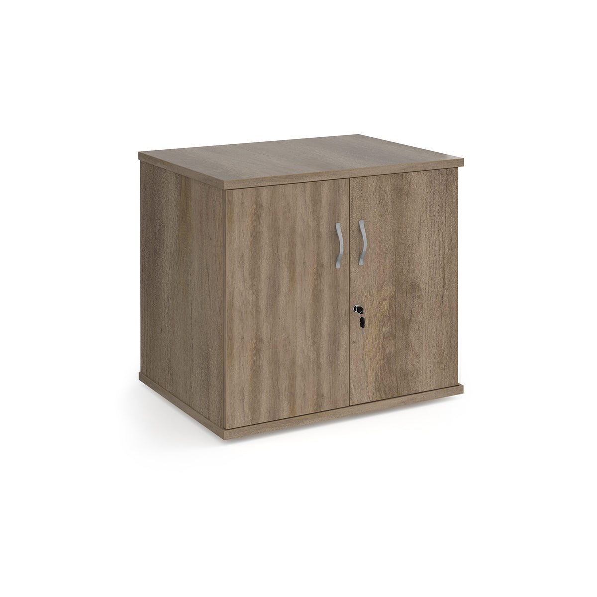 Deluxe double door desk high cupboard 600mm deep - Nebraska Oak - view 1