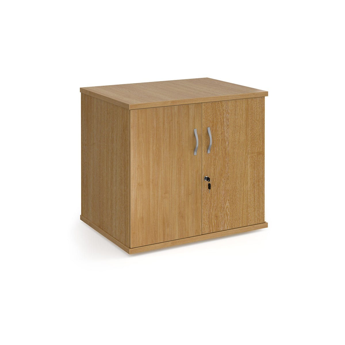 Deluxe double door desk high cupboard 600mm deep - oak - view 1