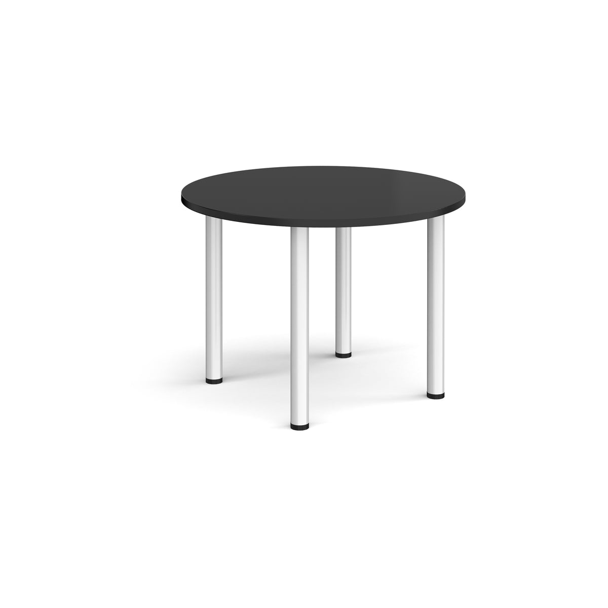 Circular chrome radial leg meeting table 1000mm - Black - view 1