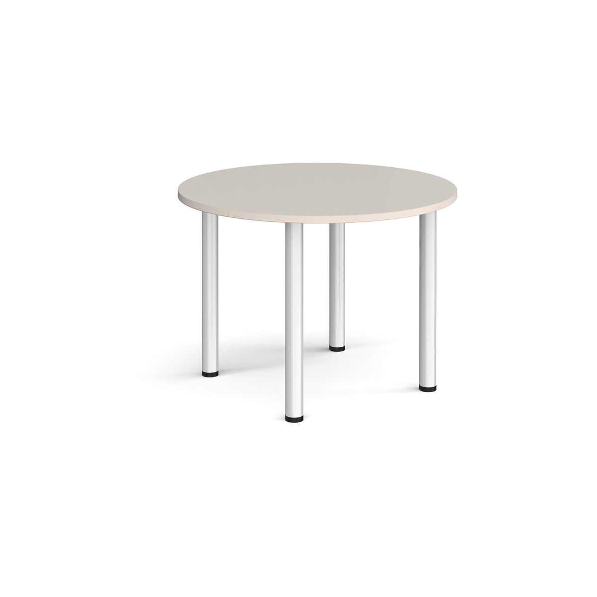 Circular chrome radial leg meeting table 1000mm - Light Grey - view 1