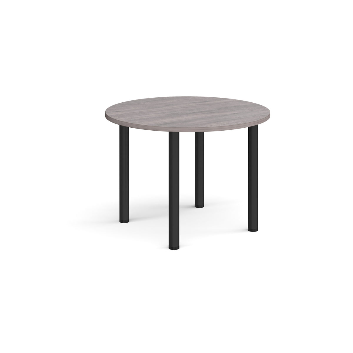 Circular black radial leg meeting table 1000mm - Grey Oak - view 1