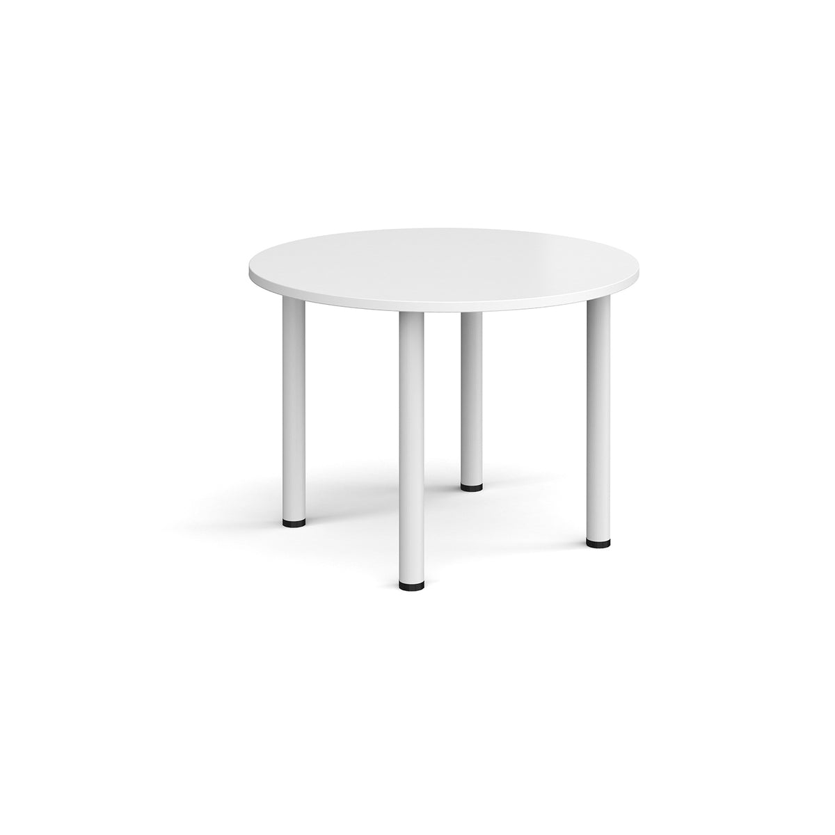 Circular white radial leg meeting table 1000mm - white - view 1