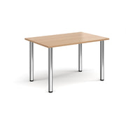 Rectangular chrome radial leg meeting table 1200mm x 800mm - Beech - view 1
