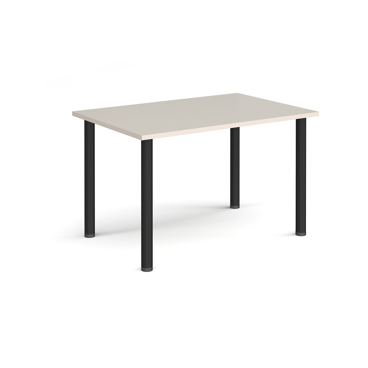 Rectangular black radial leg meeting table 1200mm x 800mm - Light Grey - view 1
