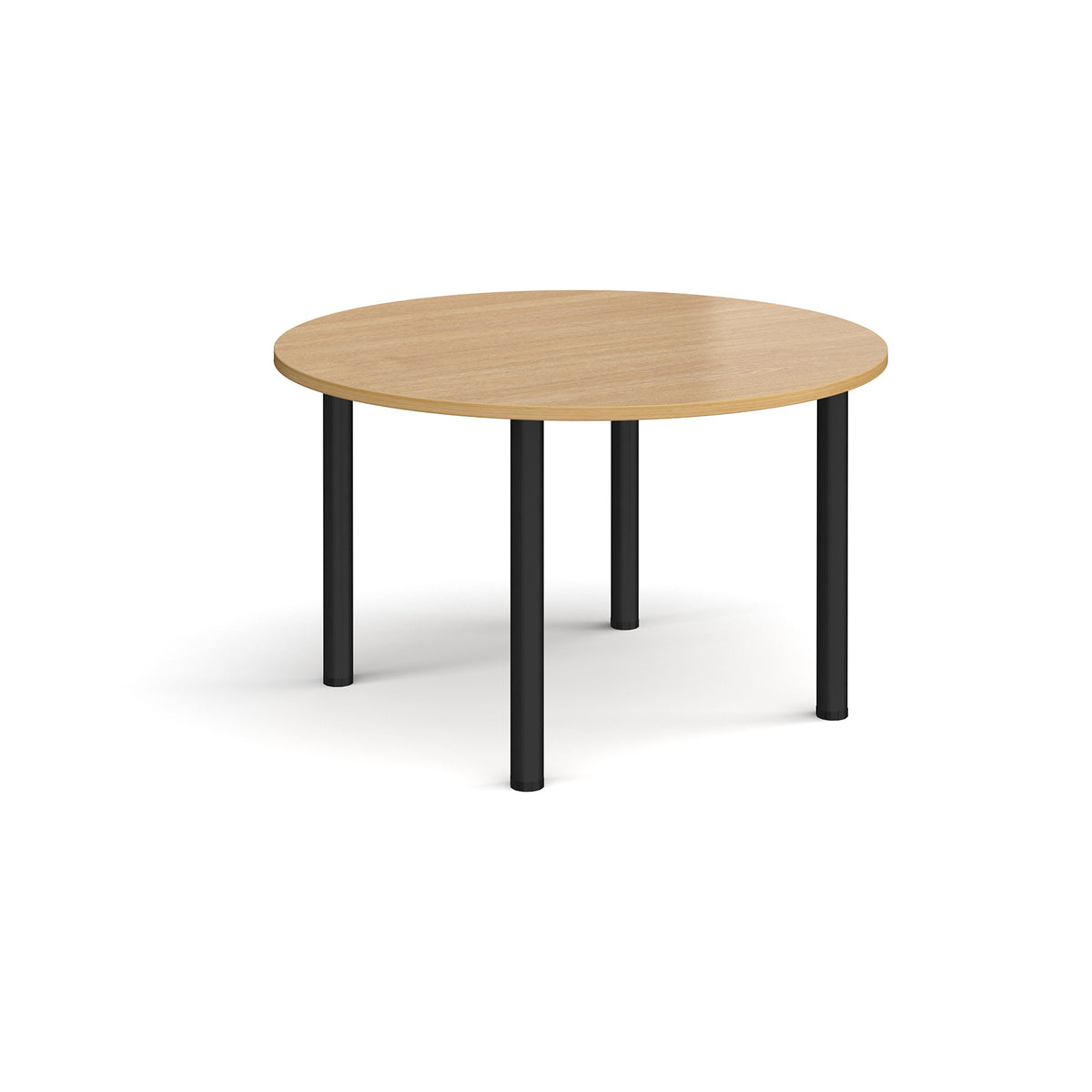 Circular black radial leg meeting table 1200mm - oak - view 1