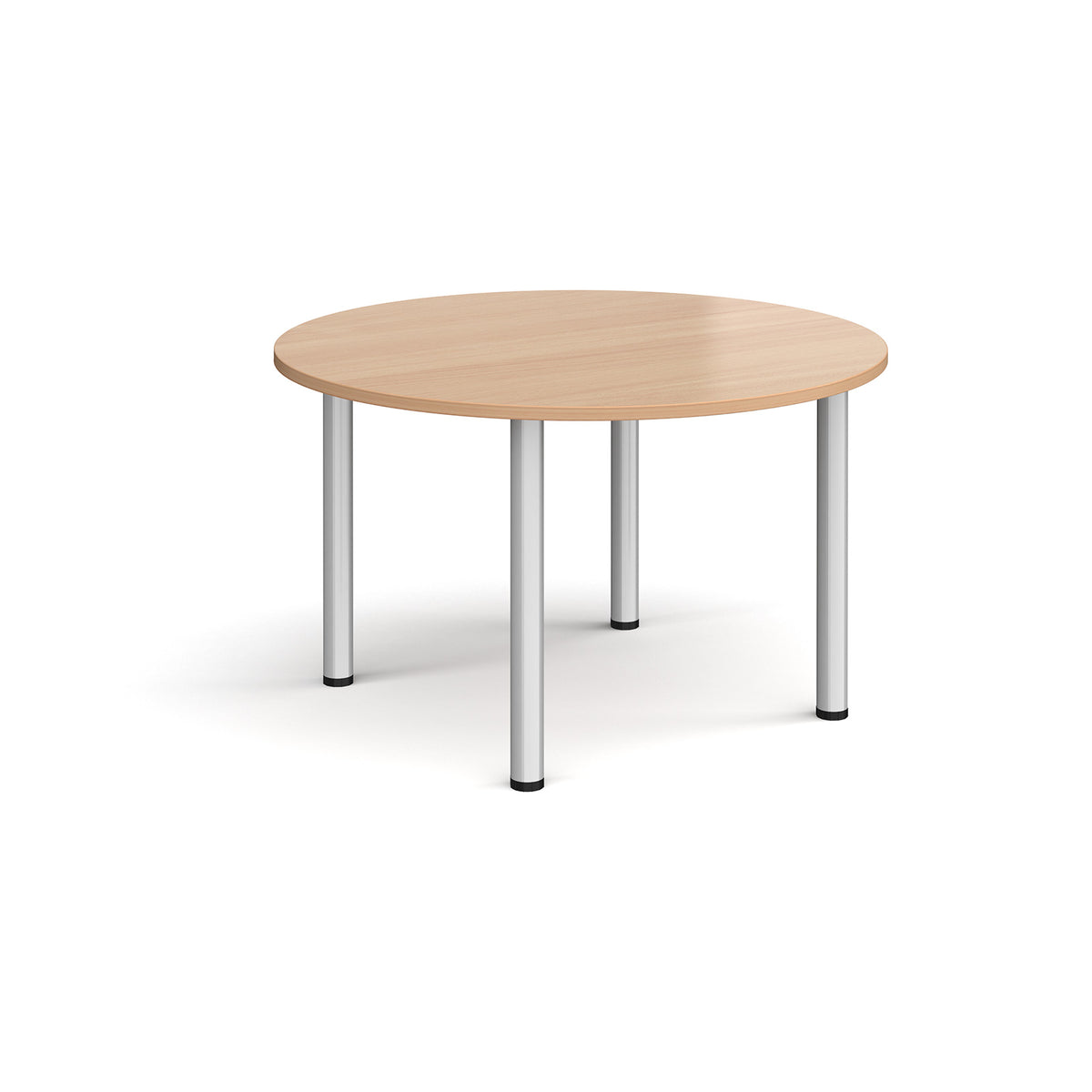 Circular silver radial leg meeting table 1200mm - Beech - view 1