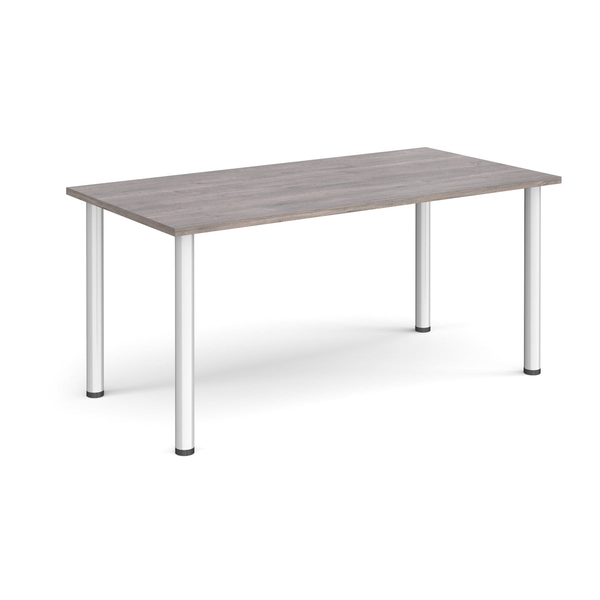 Rectangular silver radial leg meeting table 1600mm x 800mm - Grey Oak - view 1