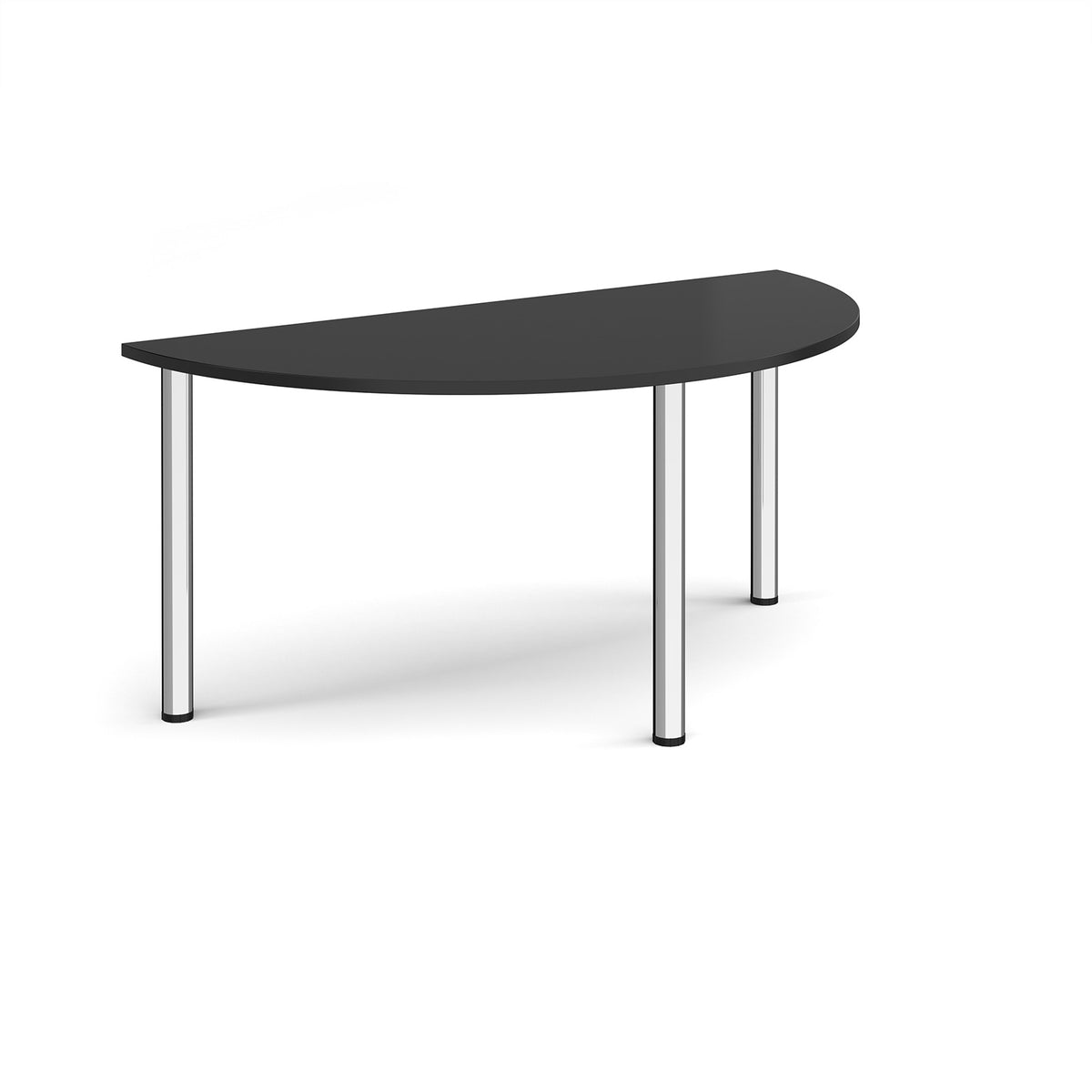 Semi circular chrome radial leg meeting table 1600mm x 800mm - Black - view 1