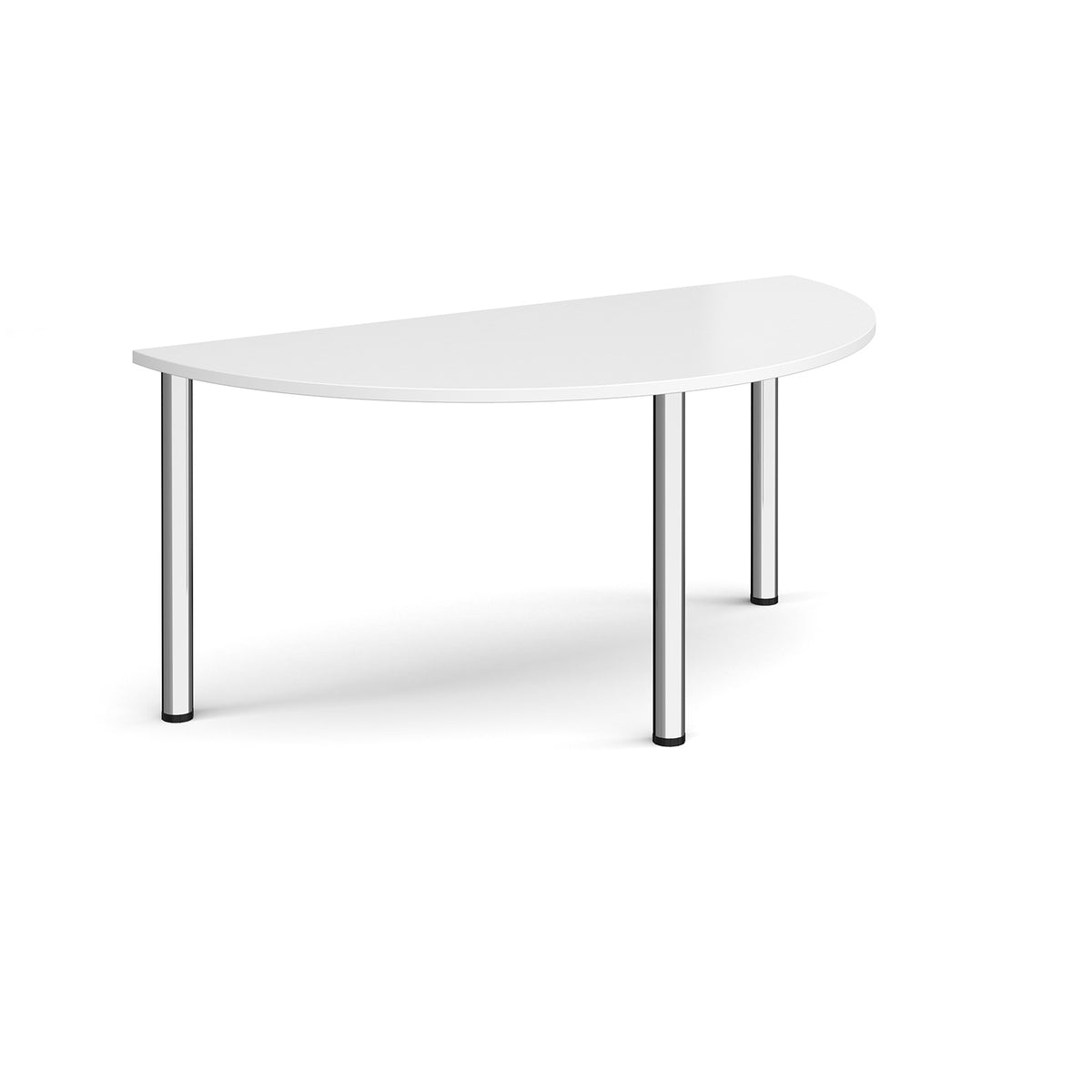 Semi circular chrome radial leg meeting table 1600mm x 800mm - white - view 1