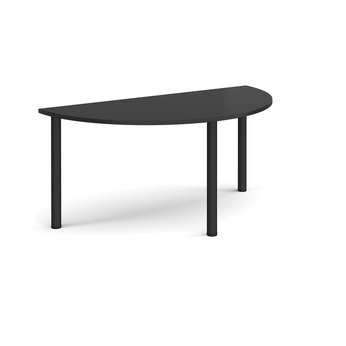 Semi circular black radial leg meeting table 1600mm x 800mm - Black - view 1