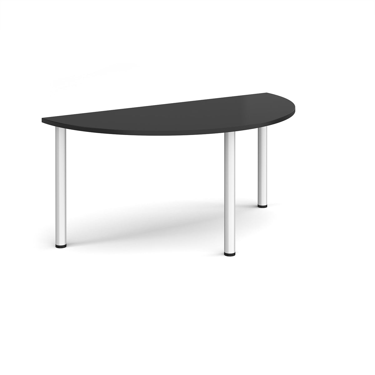 Semi circular silver radial leg meeting table 1600mm x 800mm - Black - view 1