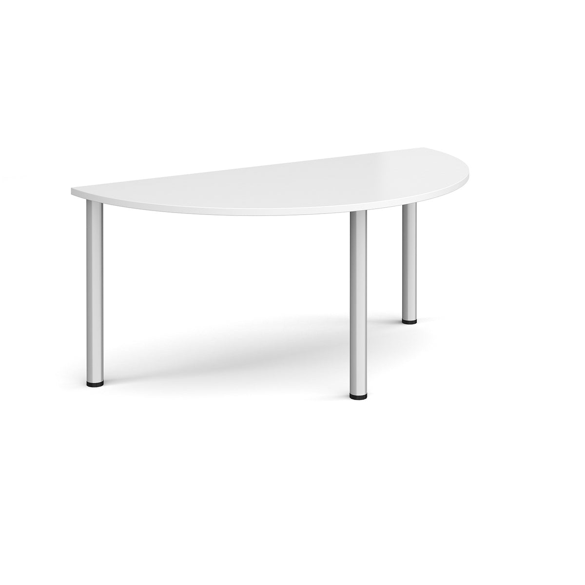 Semi circular silver radial leg meeting table 1600mm x 800mm - white - view 1