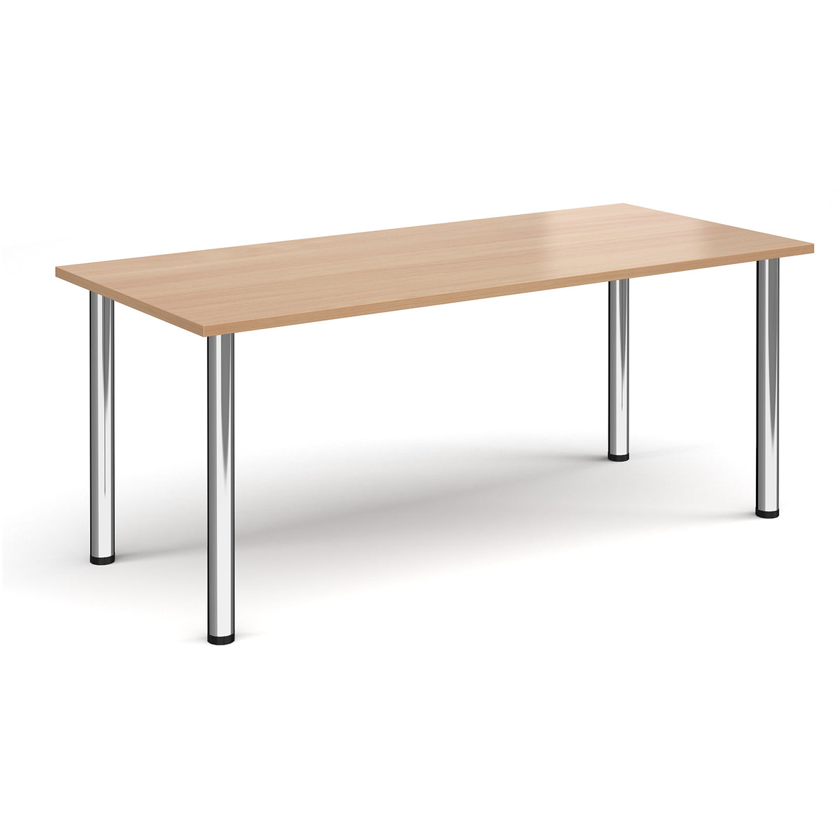 Rectangular chrome radial leg meeting table 1800mm x 800mm - Beech - view 1